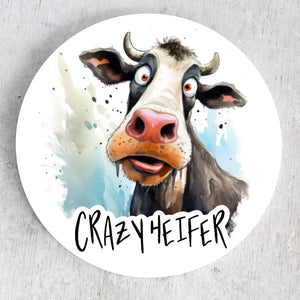 Crazy Heifer Ceramic Coaster
