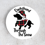 Dachshund Through The Snow Ceramic Coasters